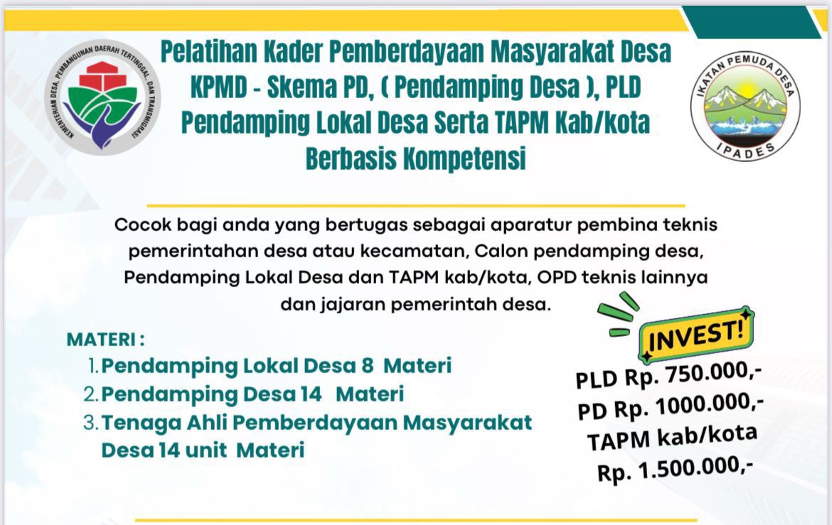 Pelatihan KPMD Berbayar Tuai Sorotan, Aliansi Peduli Desa Desak Kemendes Klarifikasi